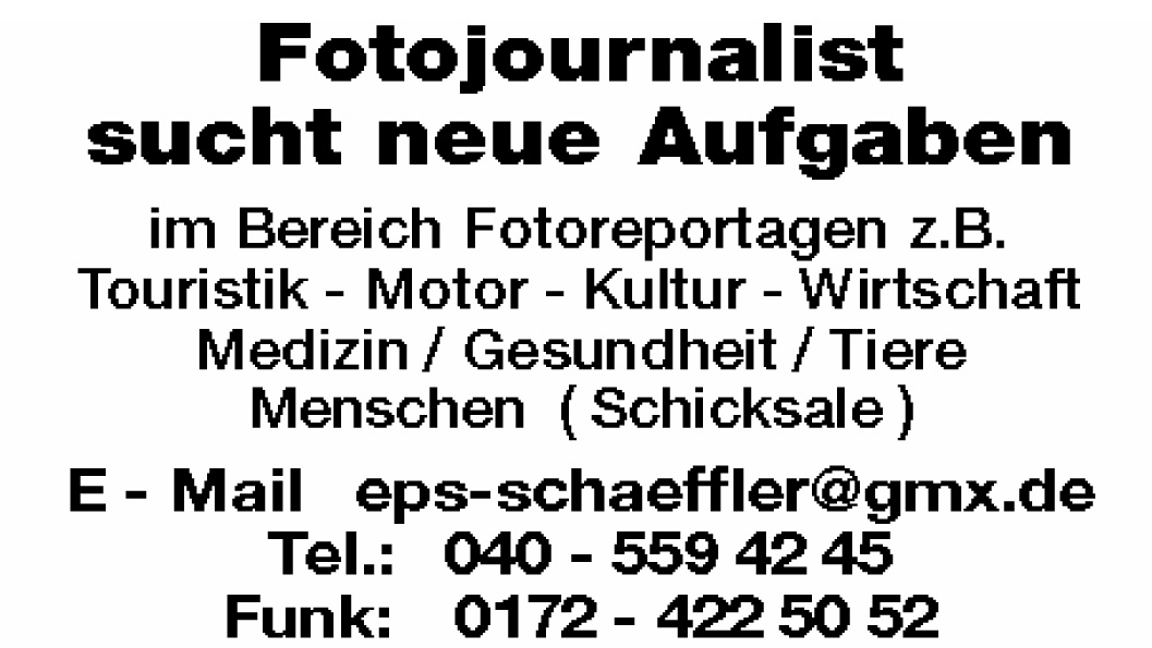 Anzeige Fotojournalist